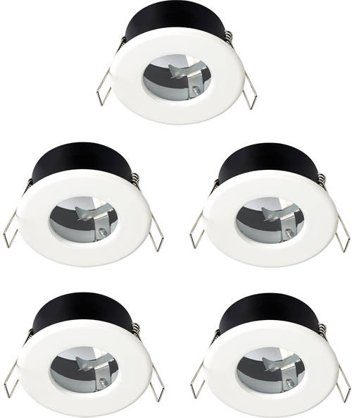 Larger image of Hudson Reed Lighting 5 x Designer Shower Spot Light Fittings (White, 240V).
