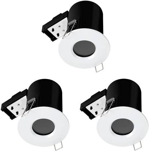 Larger image of Hudson Reed Lighting 3 x Fire & Acoustic Spot Light & C White LED Lamps (White).