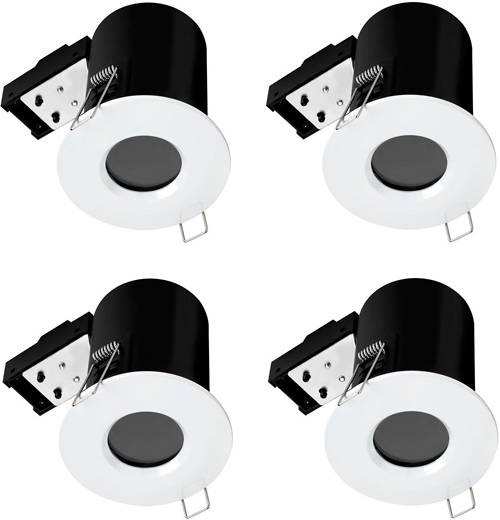 Larger image of Hudson Reed Lighting 4 x Fire & Acoustic Spot Light & C White LED Lamps (White).