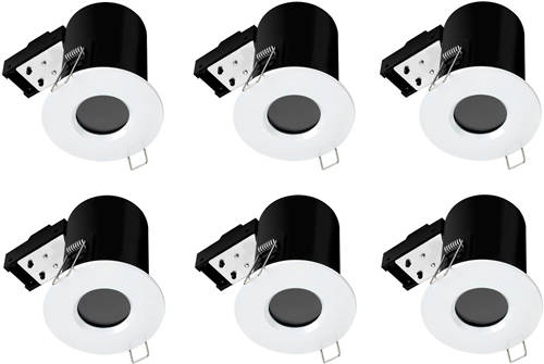 Larger image of Hudson Reed Lighting 6 x Fire & Acoustic Spot Light & C White LED Lamps (White).