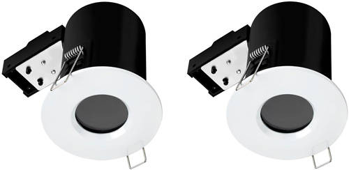 Larger image of Hudson Reed Lighting 2 x Fire & Acoustic Spot Light & W White LED Lamps (White)
