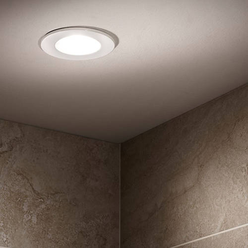 Example image of Hudson Reed Lighting 1 x Fire & Acoustic Shower Light Fitting (White).
