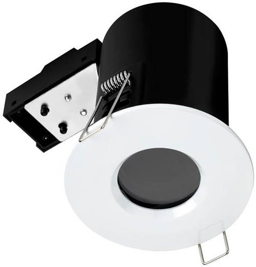 Example image of Hudson Reed Lighting 2 x Fire & Acoustic Shower Light Fittings (White).