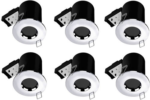 Larger image of Hudson Reed Lighting 6 x Fire & Acoustic Spot Light & C White LED Lamp (Chrome)