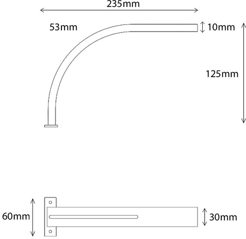 Technical image of Hudson Reed Lighting COB LED Over Mirror Light Only (Cool White).