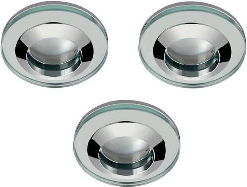 Larger image of Hudson Reed Lighting 3 x Round Shower Light Fitting (240v, Glass & Chrome).