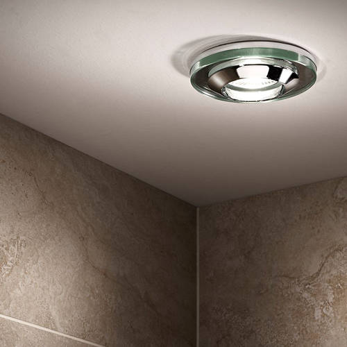 Example image of Hudson Reed Lighting 3 x Round Shower Light Fitting (240v, Glass & Chrome).