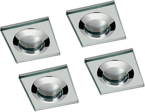 Larger image of Hudson Reed Lighting 4 x Square Shower Light Fitting (240v, Glass & Chrome).