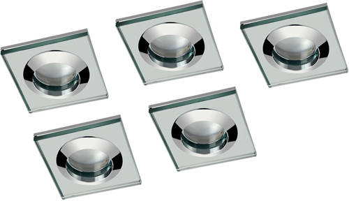 Larger image of Hudson Reed Lighting 5 x Square Shower Light Fitting (240v, Glass & Chrome).