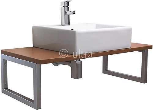 Larger image of Ultra Vanity Sets Vanity Shelf With Square Basin 900mm (Calvados Brown).
