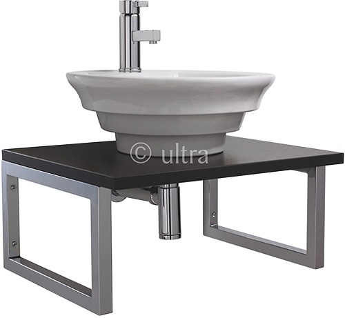 Larger image of Ultra Vanity Sets Vanity Shelf With Round Basin 600mm (Ebony Brown).