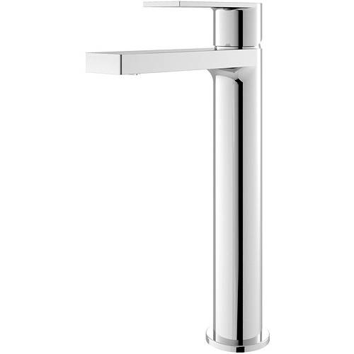 Hudson Reed Hr Sottile Tall Basin Mixer Tap With Push Button Waste (Chrome).