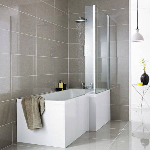 Example image of Hudson Reed Baths Amelia Square Shower Bath Only (Right Handed).