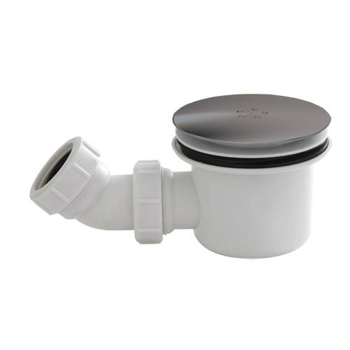 nuie Brushed Pewter Mega Flow Shower Waste - Gun Metal Top - Polypropylene Construction - Image 5