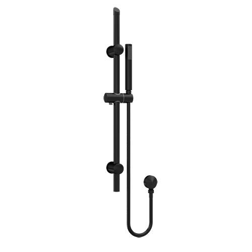 nuie Matt Black Slide Rail Kit - Round Handset - Single Function - Brass & ABS - Image 5