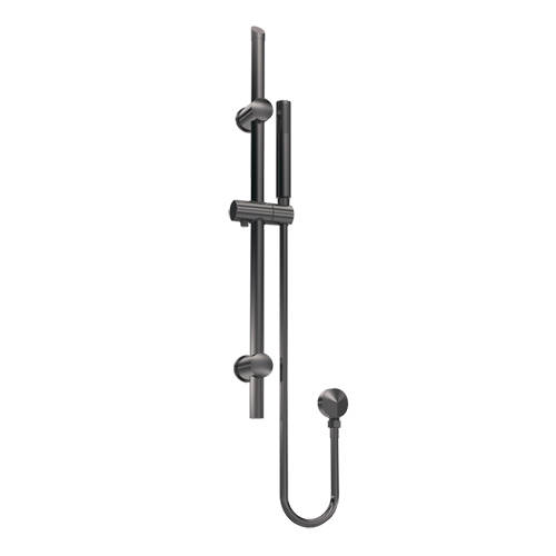 Nuie Brushed Pewter Round Shower Slide Rail Kit With Outlet Elbow | | Brass/Abs | 140Mm X 740Mm X 76Mm - Image 2