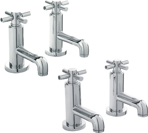 Larger image of Hudson Reed Tec Basin & Bath Tap Set (Chrome).