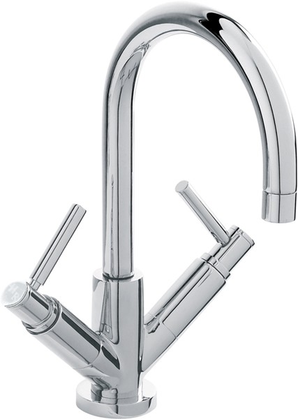 Larger image of Hudson Reed Tec Basin Tap With Large Spout, Waste & Lever Handles.