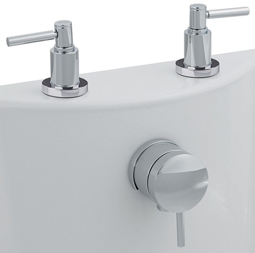 Larger image of Hudson Reed Tec Freeflow Bath Filler, Lever Handles With Pop Up Waste.