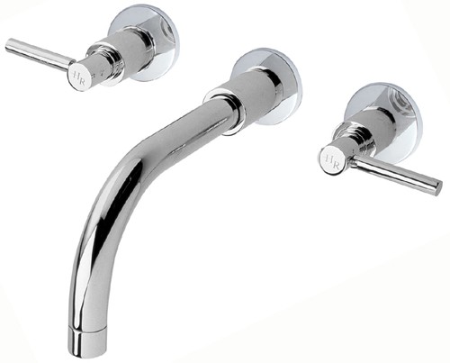 Larger image of Hudson Reed Tec 3 Tap Hole Wall Mounted Bath Tap With Lever Handles.