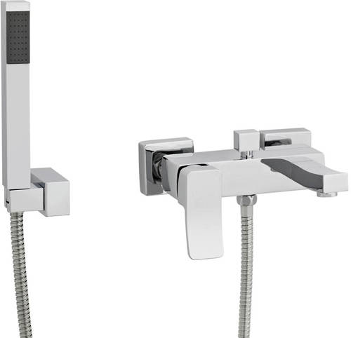 Larger image of Ultra Ethic Wall Mounted Bath Shower Mixer Tap With Shower Kit (Chrome).