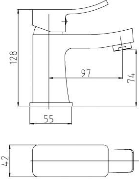 Technical image of Ultra Ethic Mono Basin Mixer Tap (Chrome).