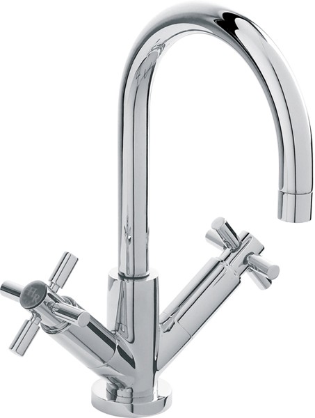 Larger image of Hudson Reed Tec Basin Tap With Large Spout, Waste & Cross Handles.