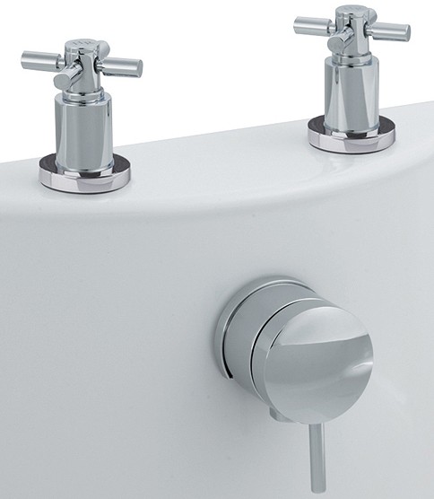 Larger image of Hudson Reed Tec Freeflow Bath Filler, Cross Handles With Pop Up Waste.