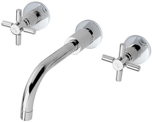 Hudson Reed Chrome Tec Crosshead Wall Hung Basin Mixer | | Brass | 255Mm X 113Mm - Image 3