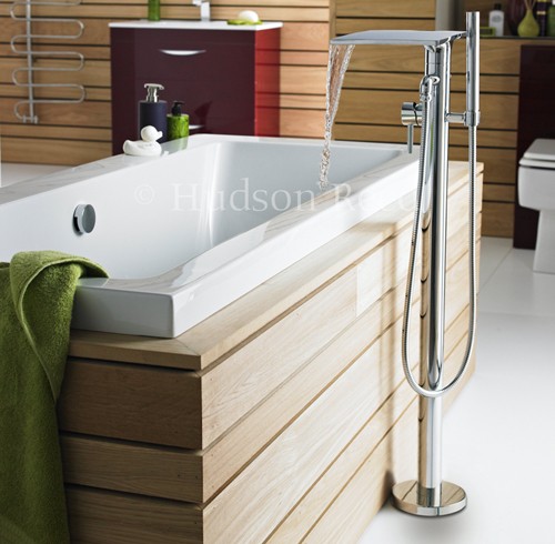 Example image of Hudson Reed Tec Waterfall freestanding Bath Shower Mixer Tap.