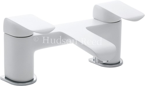 Larger image of Hudson Reed Hero Bath Filler Tap (White & Chrome).