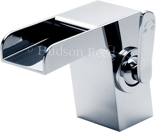 Example image of Hudson Reed Tide Waterfall Basin & Bath Shower Mixer Tap Set.