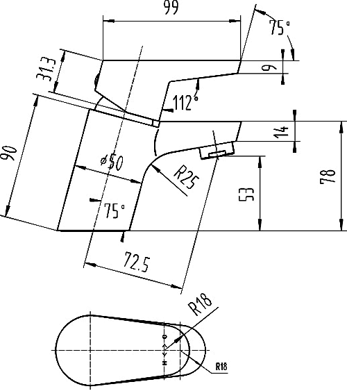 Technical image of Ultra Tilt Basin Tap With Push Button Waste (Chrome).