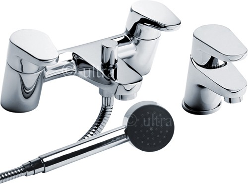 Larger image of Ultra Tilt Basin & Bath Shower Mixer Tap Set (Free Shower Kit).