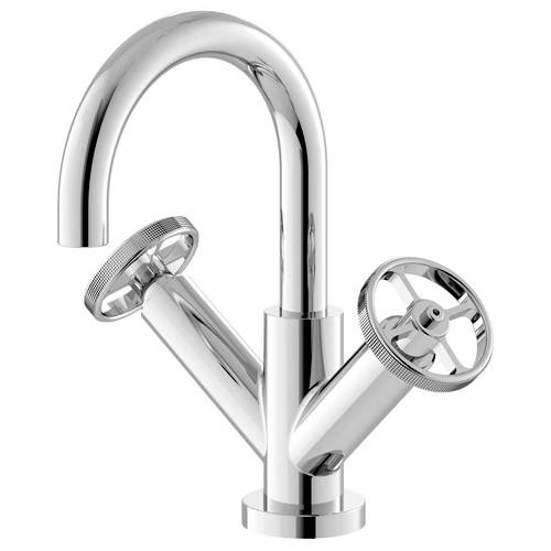 Hudson Reed Hr Revolution Basin Mixer Tap With Industrial Handles (Chrome).