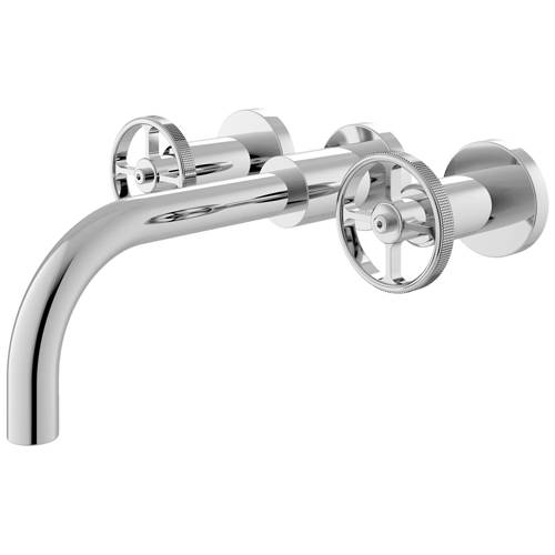 Hudson Reed Hr Revolution Wall Mounted Basin Mixer Tap With Industrial Handles.