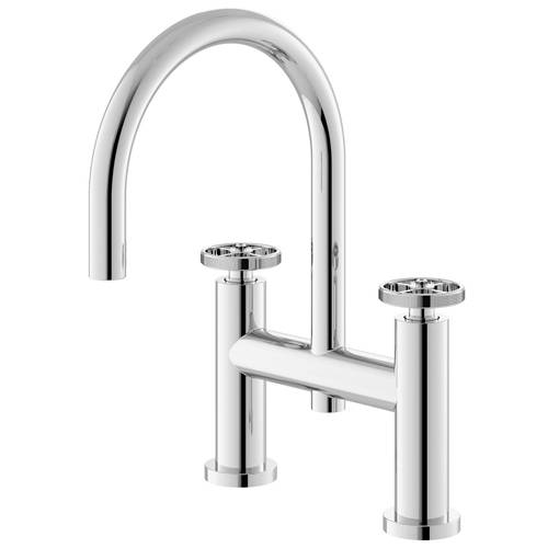Hudson Reed Hr Revolution Bath Filler Tap With Industrial Handles (Chrome).