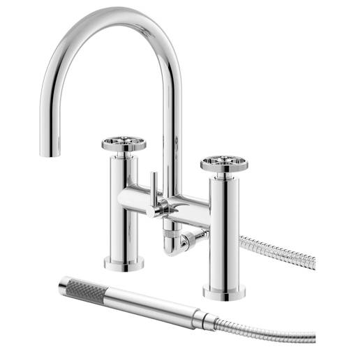 Hudson Reed Hr Revolution Bath Shower Mixer Tap With Industrial Handles (Chrome).