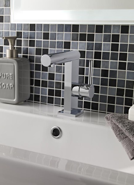 Example image of Ultra Napier Mono Basin Mixer Tap With Side Lever Handle (Chrome).