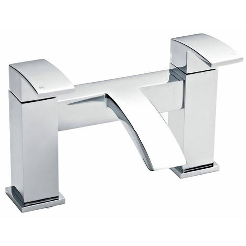 nuie Chrome Bath Filler - Modern Waterfall Spout - Brass Internals - Luxury Chrome Finish - Image 5