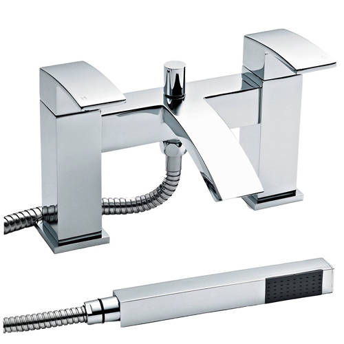 Nuie Bath Shower Mixer Tap - Chrome Silver - Waterfall Spout - Ceramic Disc - Brass ABS - Image 5