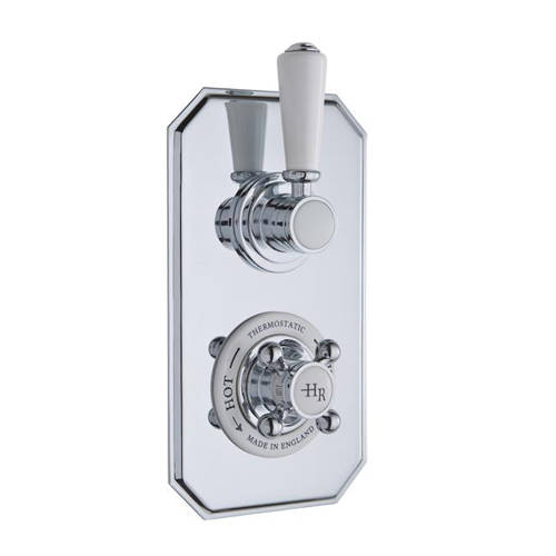 Hudson Reed Men's White Topaz Thermostatic Shower Valve With Handle (1 Way).
