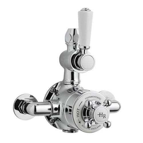 Hudson Reed Men's White Topaz Thermostatic Shower Valve With Handle (1 Way). Size 1