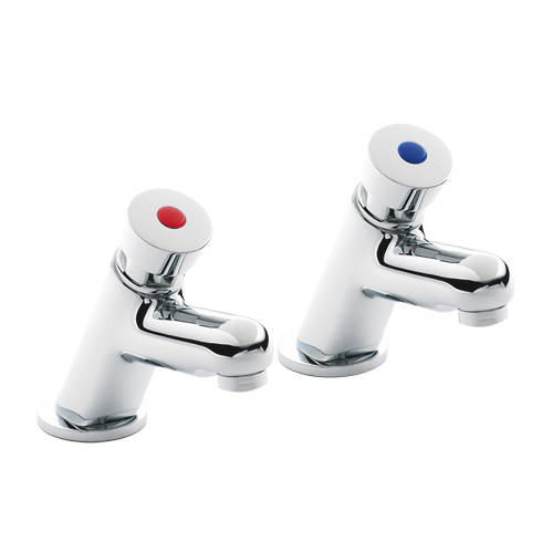 Nuie Ultra Water Saving Non Concussive Basin Taps (Chrome).