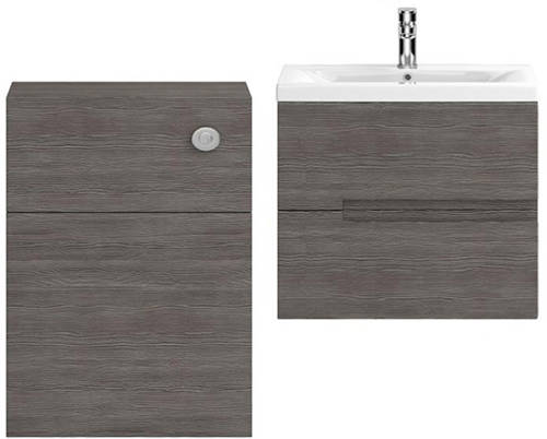 Larger image of HR Urban 600mm Wall Vanity With 600mm WC Unit & Basin 2 (Grey Avola).
