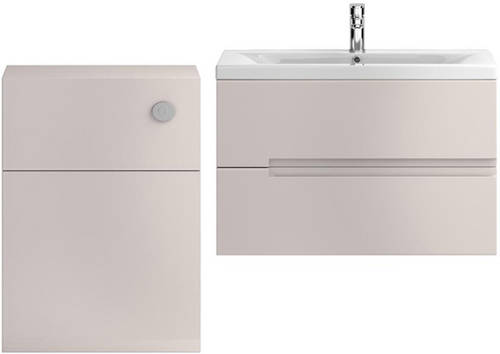Larger image of HR Urban 800mm Wall Vanity With 600mm WC Unit & Basin 1 (Cashmere).