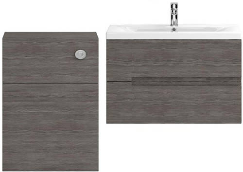Larger image of HR Urban 800mm Wall Vanity With 600mm WC Unit & Basin 1 (Grey Avola).