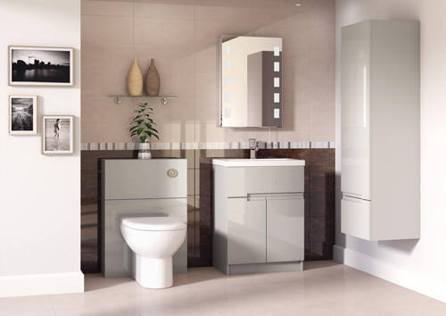 Example image of HR Urban 800mm Vanity With 600mm WC Unit & Basin 1 (Cashmere).