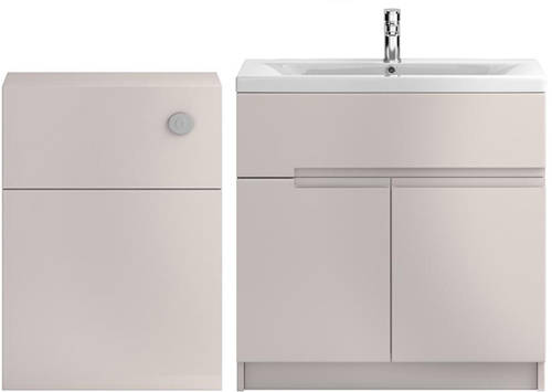 Larger image of HR Urban 800mm Vanity With 600mm WC Unit & Basin 2 (Cashmere).