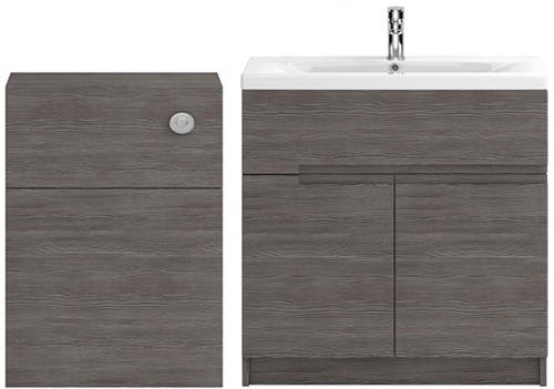 Larger image of HR Urban 800mm Vanity With 600mm WC Unit & Basin 1 (Grey Avola).